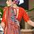 Red striped  cotton saree