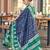 Blue printed  cotton designer saree with blouse