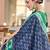 Blue printed  cotton designer saree with blouse