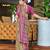 Pink ethnic motifs  cotton designer saree with blouse