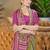 Pink ethnic motifs  cotton designer saree with blouse