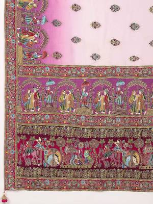 Mauve ethnic motifs woven design patola saree 5