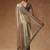 Gold embellished mirror work net designer saree