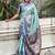 Blue woven design zari silk blend kanjeevaram saree