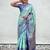Blue woven design zari silk blend kanjeevaram saree