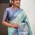 Blue woven design zari silk blend kanjeevaram saree