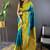 Sea green woven design zari silk blend banarasi saree