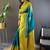 Sea green woven design zari silk blend banarasi saree