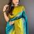 Sea green woven design zari silk blend banarasi saree