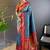 Blue woven design zari silk blend banarasi saree