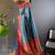 Blue woven design zari silk blend banarasi saree