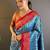 Blue woven design zari silk blend banarasi saree