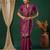 Pink floral embroidered satin saree
