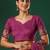 Pink floral embroidered satin saree