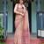 Yellow floral printed  linen saree