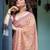 Yellow floral printed  linen saree