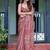 Maroon ethnic motifs  linen saree