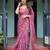 Pink women ethnic motifs printed  linen saree