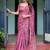 Pink women ethnic motifs printed  linen saree