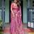 Pink women ethnic motifs printed  linen saree