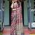 Blue ethnic motifs  linen saree