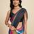Black striped  linen saree with blouse