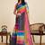 Black striped  linen saree with blouse