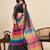 Black striped  linen saree with blouse