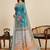 Teal kalamkari printed zari  linen saree with unstiched blouse piece