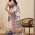 Off white kalamkari printed zari  linen saree with blouse