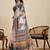 Off white kalamkari printed zari  linen saree with blouse