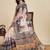 Off white kalamkari printed zari  linen saree with blouse