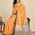 Yellow paisley beads and stones  linen saree with blouse