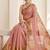 Peach women aari work  chiffon saree