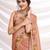 Peach women aari work  chiffon saree