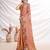 Peach women aari work  chiffon saree