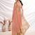 Peach women aari work  chiffon saree