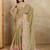 Olive floral aari work printed poly chiffon saree