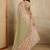 Olive floral aari work printed poly chiffon saree