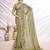 Green aari work  chiffon saree