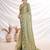 Green aari work  chiffon saree