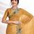 Gold aari work  chiffon saree