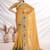Gold aari work  chiffon saree