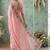 Pink floral aari work poly chiffon saree