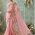 Pink floral aari work poly chiffon saree
