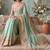 Sea green aari work poly chiffon saree