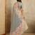 Grey floral printed saree