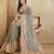 Grey floral printed saree