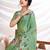 Green women aari work  chiffon saree