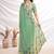 Green women aari work  chiffon saree